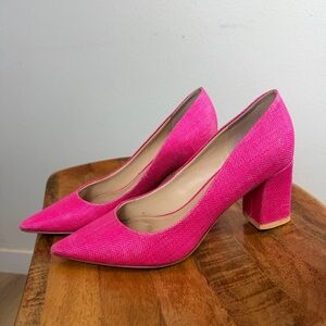 Marc Fisher Vibrant Pink Block Heel Shoes